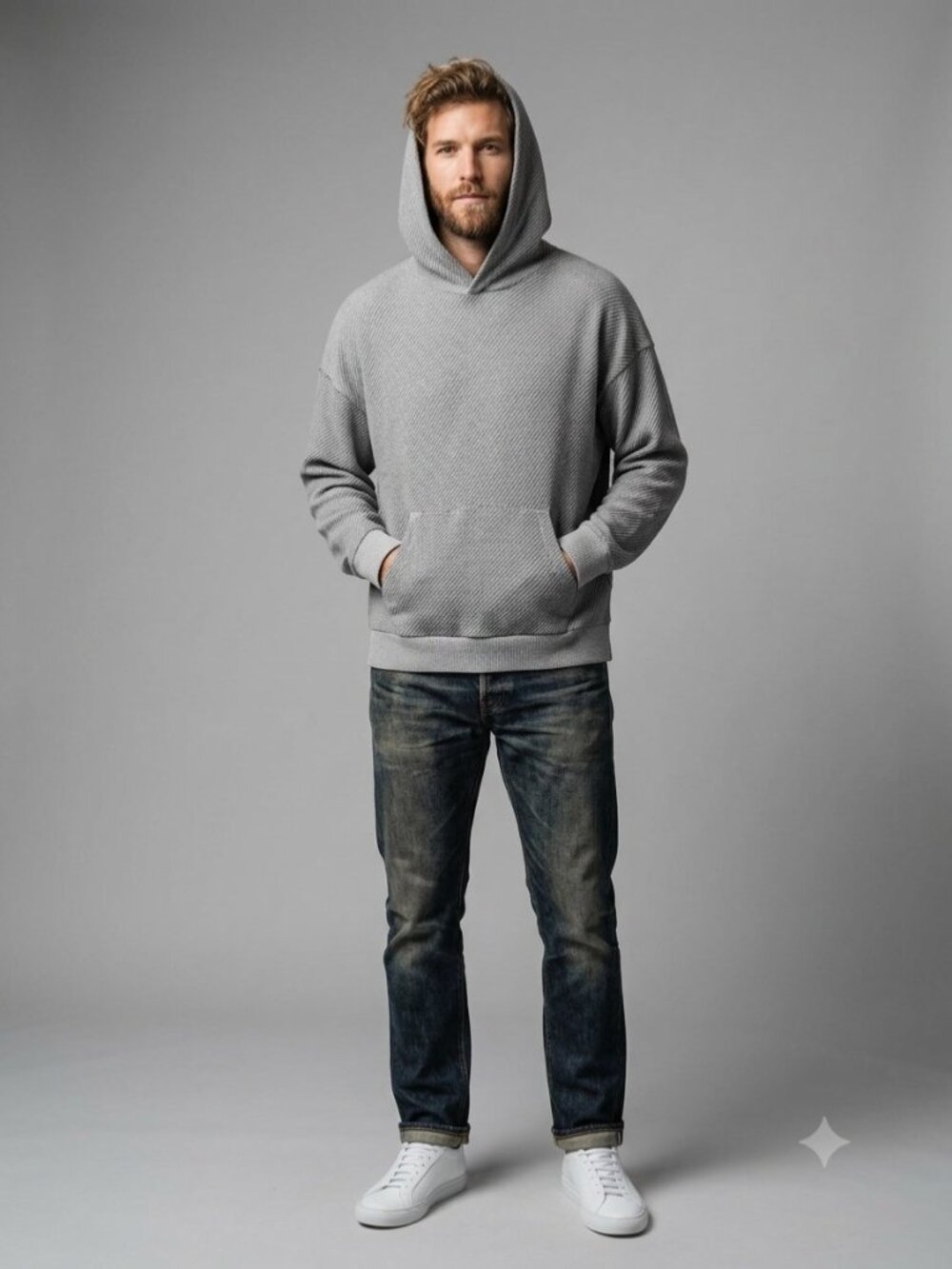 Abercrombie & Fitch Mens Pullover Hoodie Gray Size XL Athleisure Fall Beach Cozy
